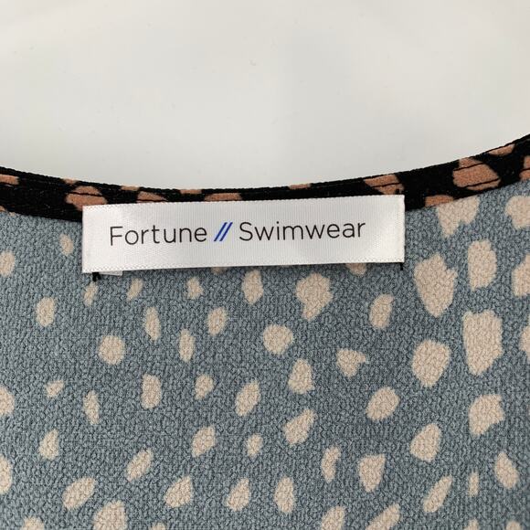 2/$30 FORTUNE Swimwear Cover Up Size S / M Lorraine Pebble Smocked Waist Dress - Picture 4 of 7